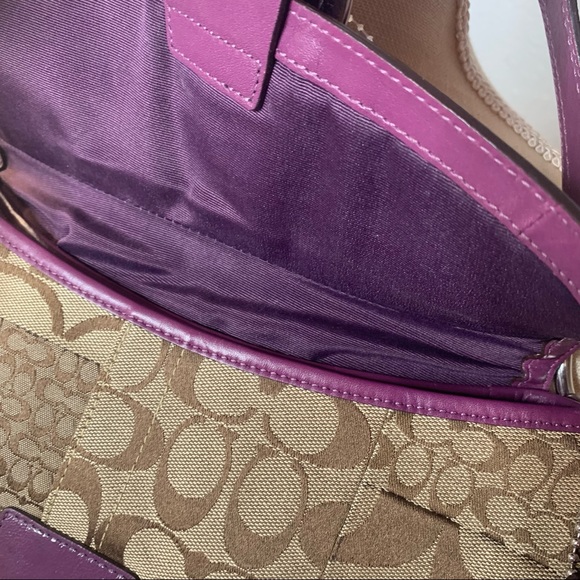 COACH purple patchwork shoulder bag - Picture 10 of 12